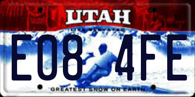 UT license plate E084FE