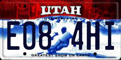 UT license plate E084HI