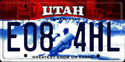 UT license plate E084HL