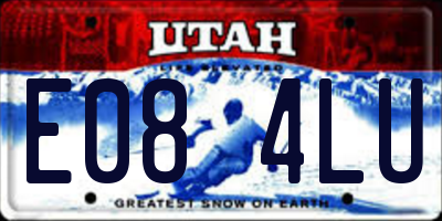 UT license plate E084LU