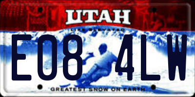 UT license plate E084LW