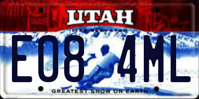 UT license plate E084ML
