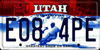 UT license plate E084PE