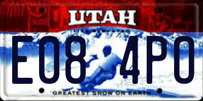 UT license plate E084PO