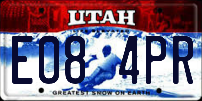 UT license plate E084PR