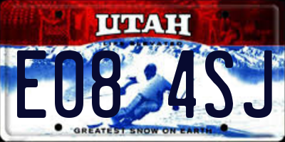UT license plate E084SJ