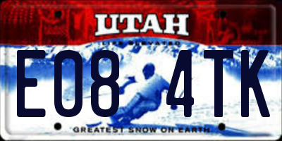 UT license plate E084TK