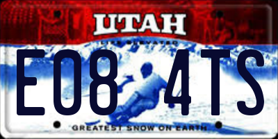 UT license plate E084TS
