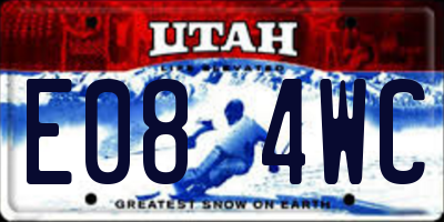 UT license plate E084WC