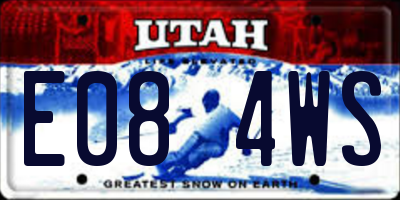 UT license plate E084WS
