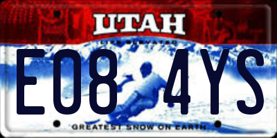 UT license plate E084YS