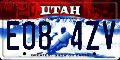 UT license plate E084ZV