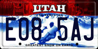 UT license plate E085AJ