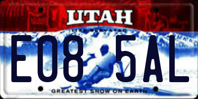 UT license plate E085AL