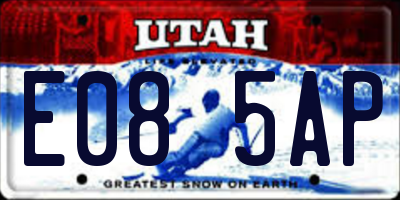 UT license plate E085AP