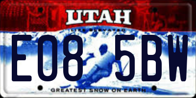 UT license plate E085BW