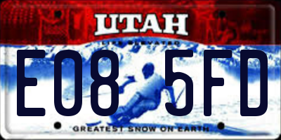 UT license plate E085FD