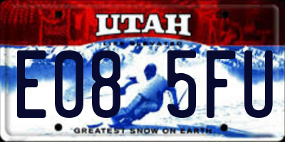 UT license plate E085FU