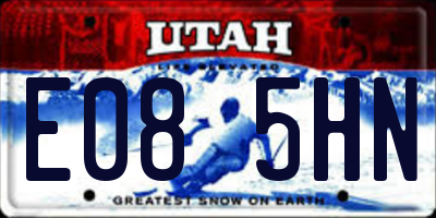 UT license plate E085HN