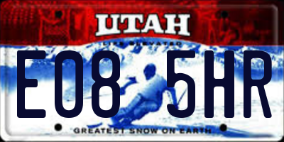UT license plate E085HR