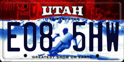 UT license plate E085HW
