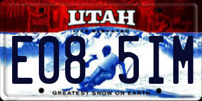 UT license plate E085IM
