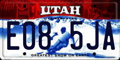 UT license plate E085JA