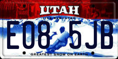 UT license plate E085JB