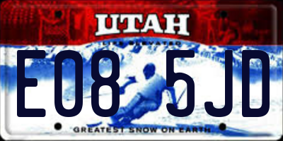 UT license plate E085JD