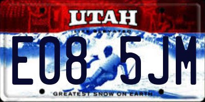 UT license plate E085JM