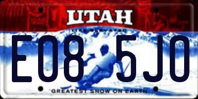 UT license plate E085JO