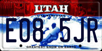UT license plate E085JR