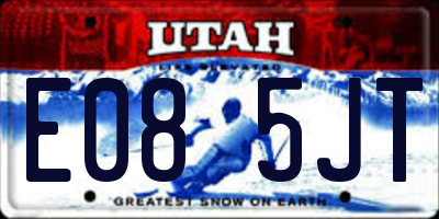 UT license plate E085JT