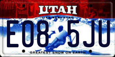UT license plate E085JU