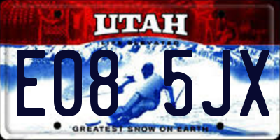 UT license plate E085JX