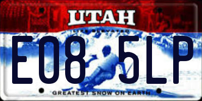 UT license plate E085LP