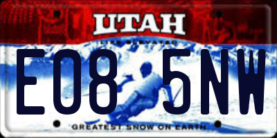 UT license plate E085NW