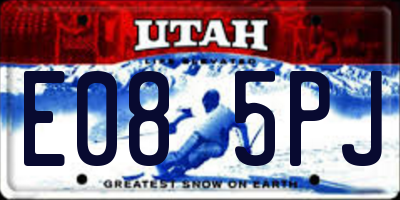 UT license plate E085PJ