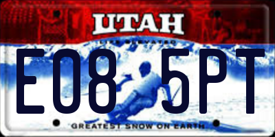 UT license plate E085PT