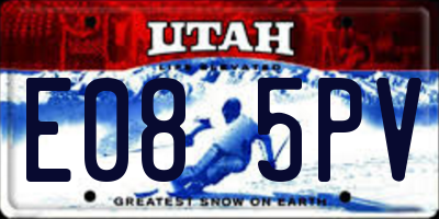 UT license plate E085PV
