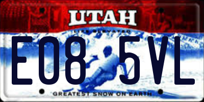 UT license plate E085VL