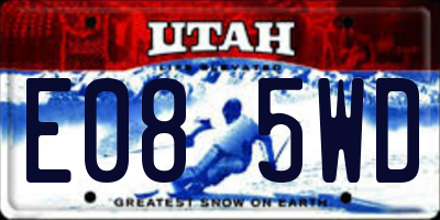 UT license plate E085WD