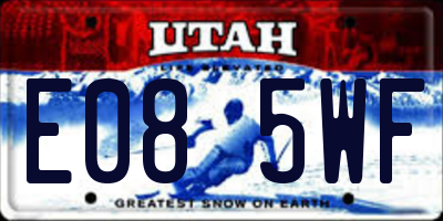 UT license plate E085WF