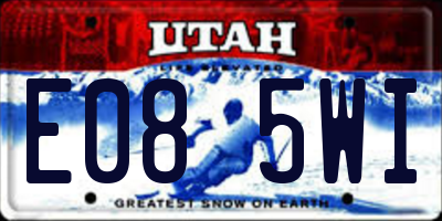 UT license plate E085WI