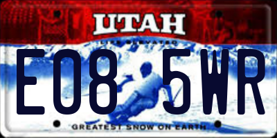 UT license plate E085WR
