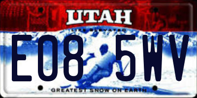 UT license plate E085WV
