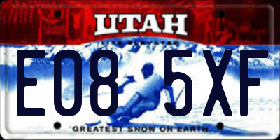 UT license plate E085XF
