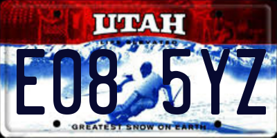UT license plate E085YZ