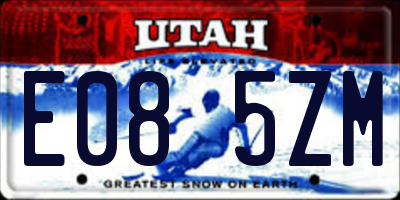 UT license plate E085ZM