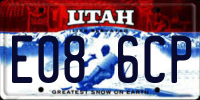UT license plate E086CP